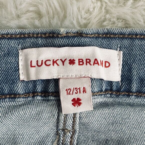 Lucky Brand Ava Mid Rise Skinny Ankle Jeans 12/31 (32x26) Blue Distressed Womens - Picture 3 of 10